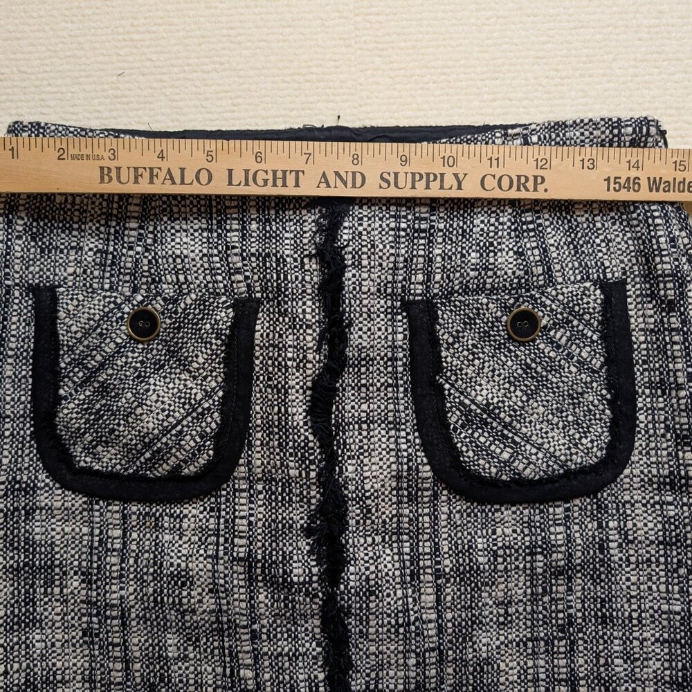 Trina Turk Los Angeles tweed pencil skirt - size 0 - black/cream - Picture 6 of 9